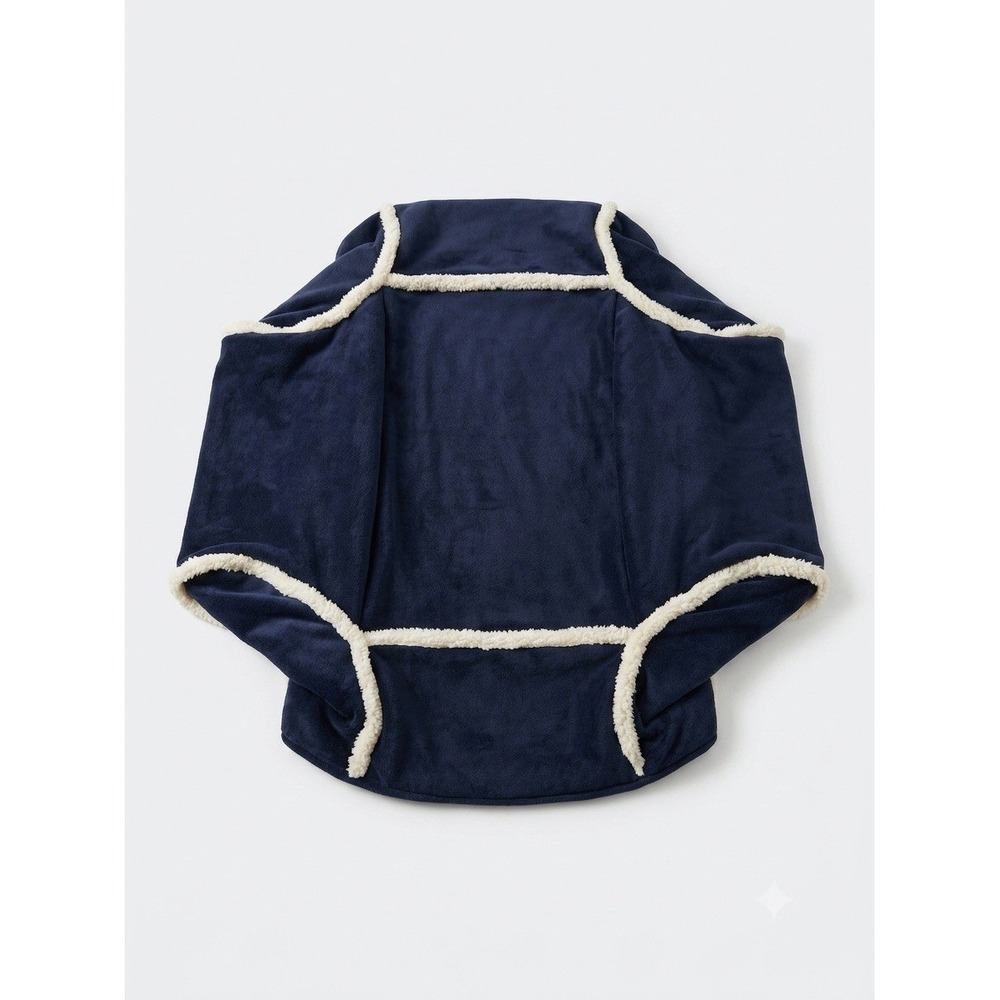Pottery Barn Kids Anywhere Chair Slipcover 2012 Faux Suede/Fur Navy Blue Regular